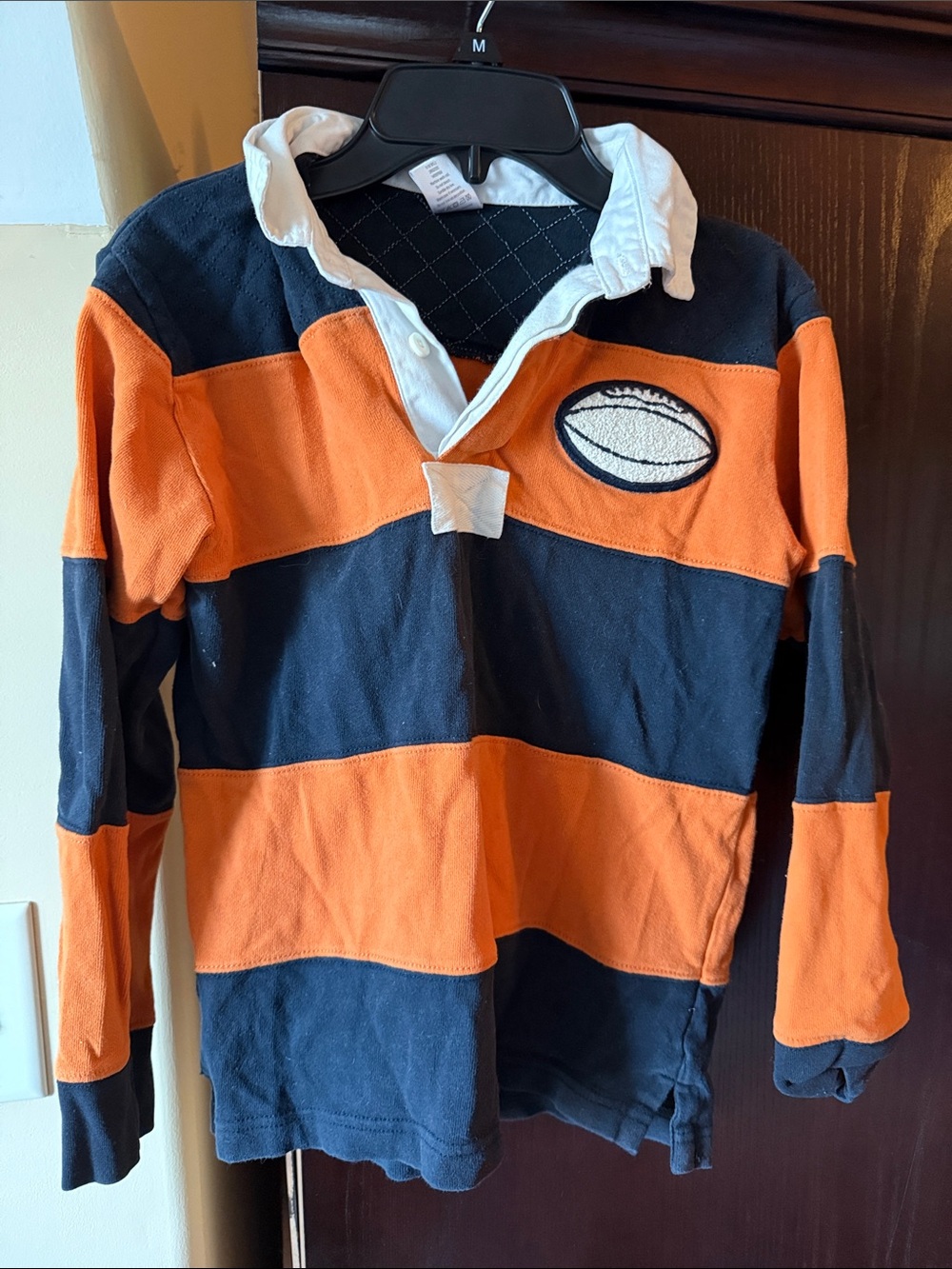 Gymboree Orange and Navy Striped Rugby Shirt